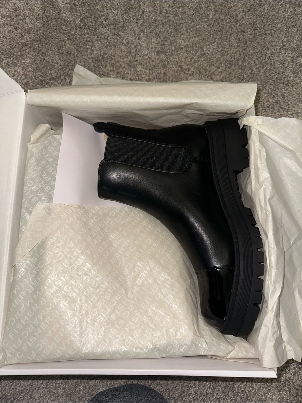 Marc Fischer Pietror Black Chunky Chelsea Boot NIB Size 9.5